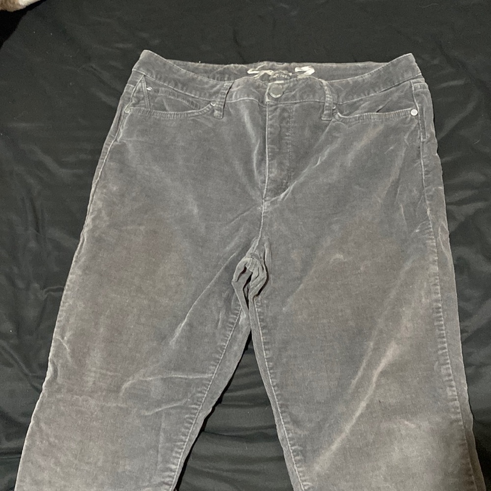 Woman’s corduroy jeans.